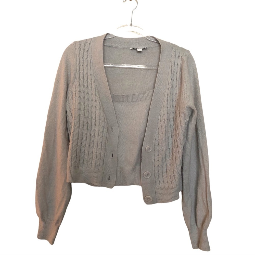 90s inspired cardigan and tank set